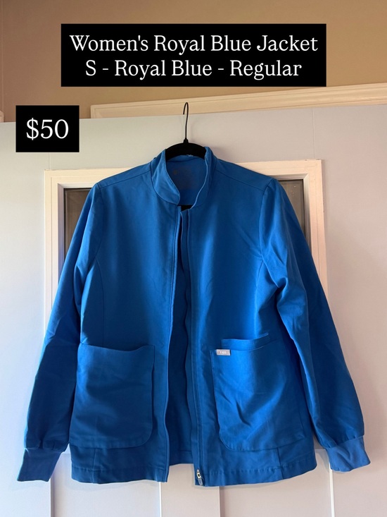 Figs Jackets & Blazers - Figs Women's Royal Blue Lightweight Zip Jacket